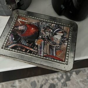 Collectable vintage 50s 60s extremely rare tobacco  tin box Harley Davidson